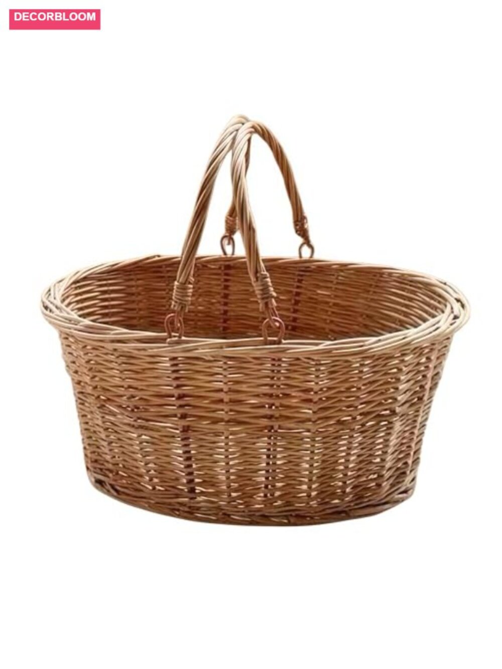 Willow Wicker Garden Harvest Basket Woven Picnic with Handle